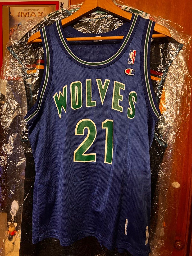 Vintage Champion Minnesota Timberwolves Kevin Garnett Jersey Sz 44