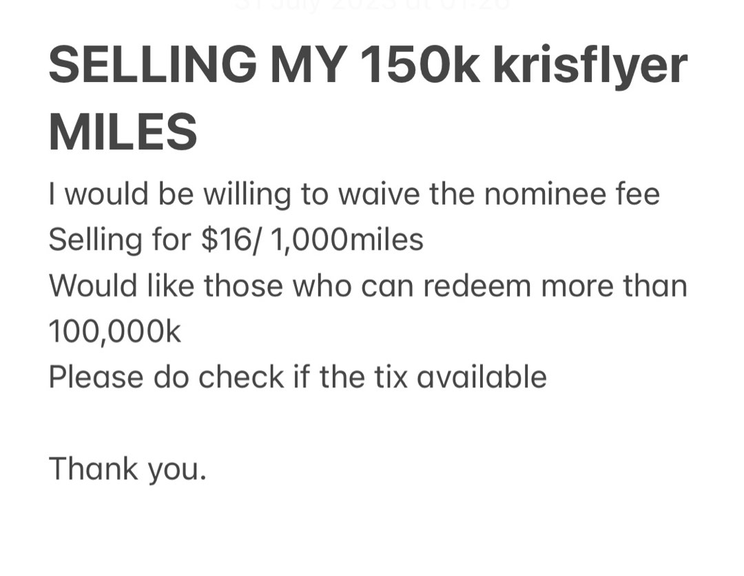 Krisflyer Miles, Tickets & Vouchers, Store Credits on Carousell