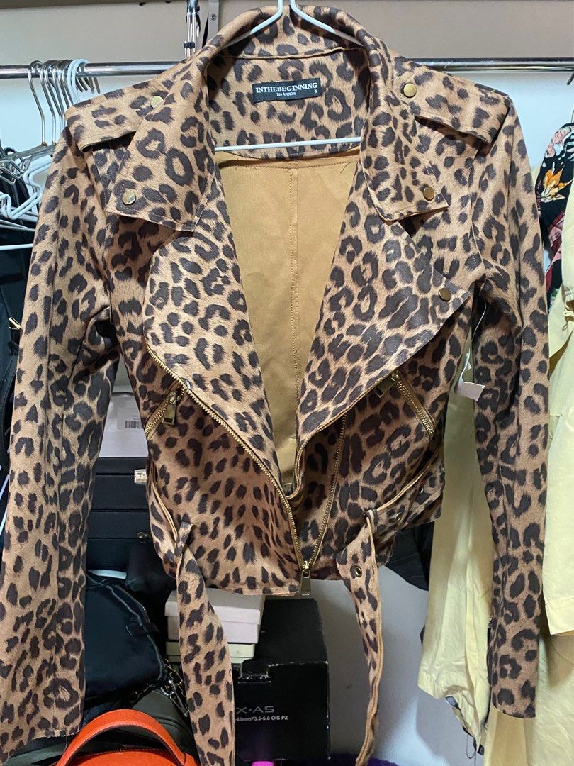 Zara leopard print biker jacket hot sale