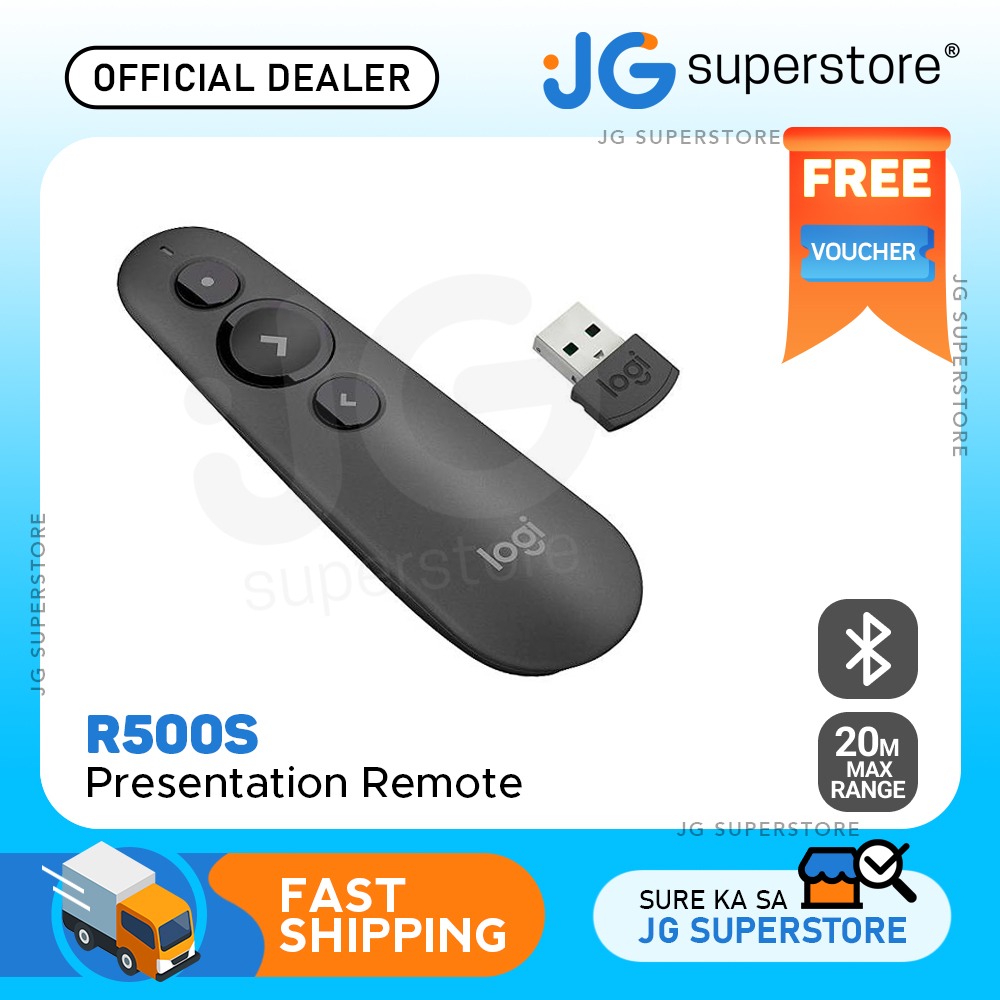 Logitech R500s Wireless Bluetooth Presentation Remote with Built in Red