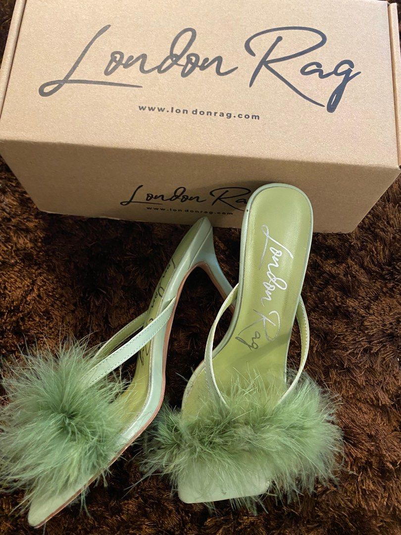 Green fur heels clearance