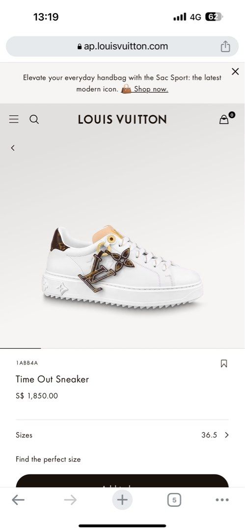 Louis Vuitton 1ABB4A Time Out Sneaker