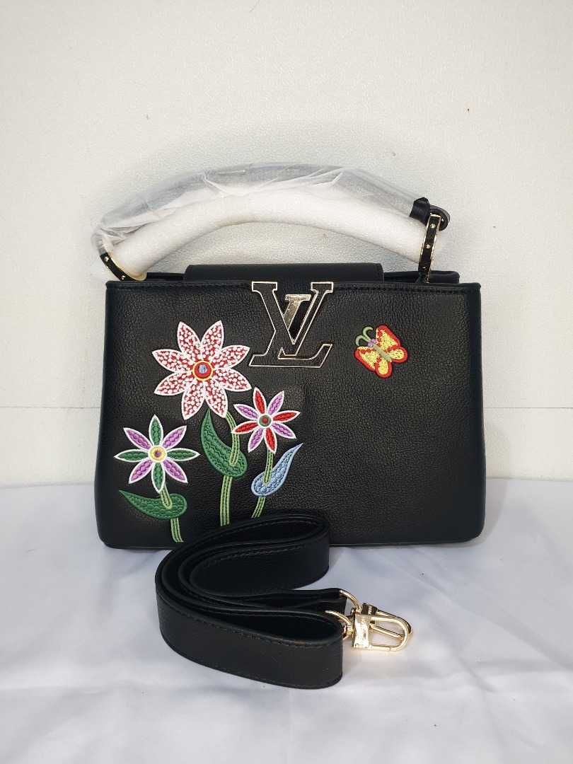 Louis Vuitton Taurillon Mechanical Flowers Smile Capucines BB Blue