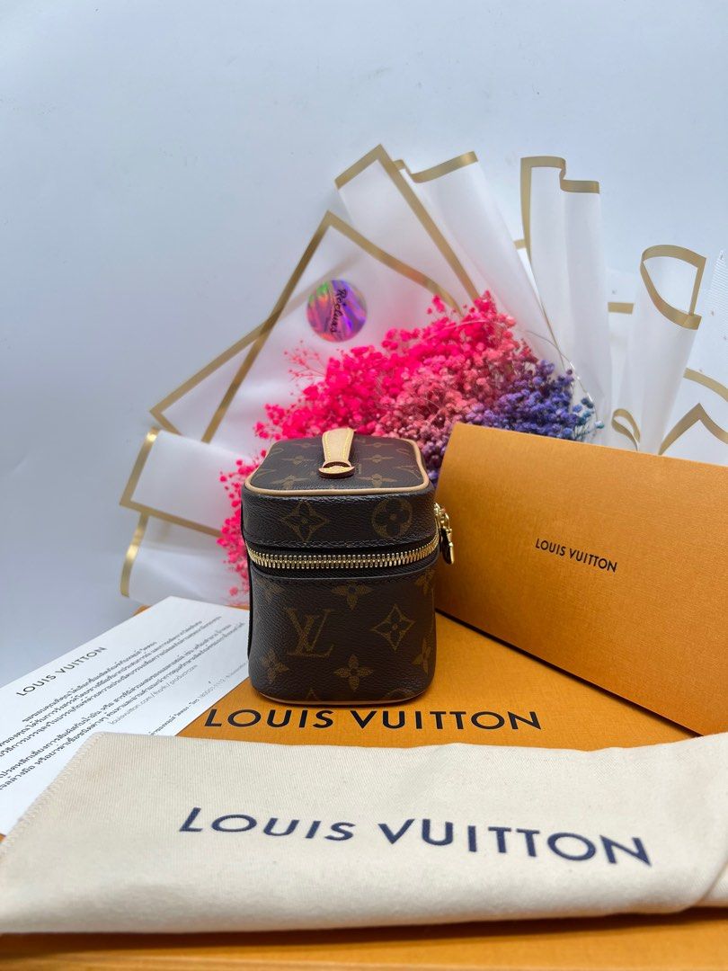 New Louis Vuitton Nice Nano Monogram Beige LV Logo Vanity Toiletry Bag
