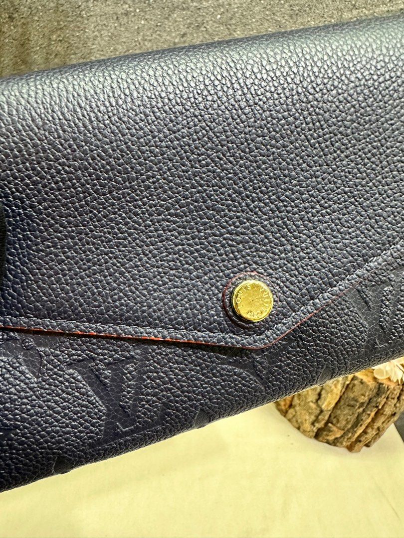 Louis Vuitton Navy Monogram Empreinte Leather Sarah Wallet., Lot #58277