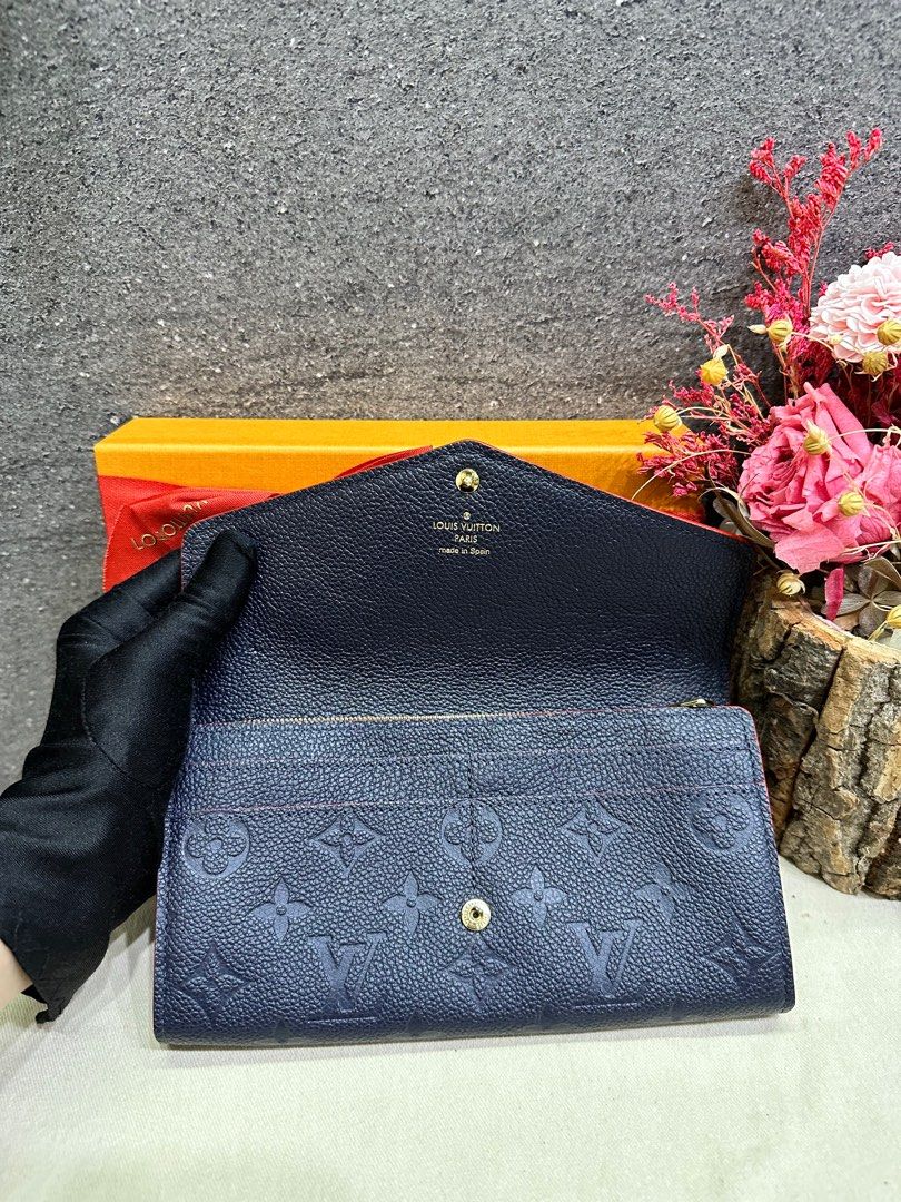 Louis Vuitton Navy Monogram Empreinte Leather Sarah Wallet., Lot #58277