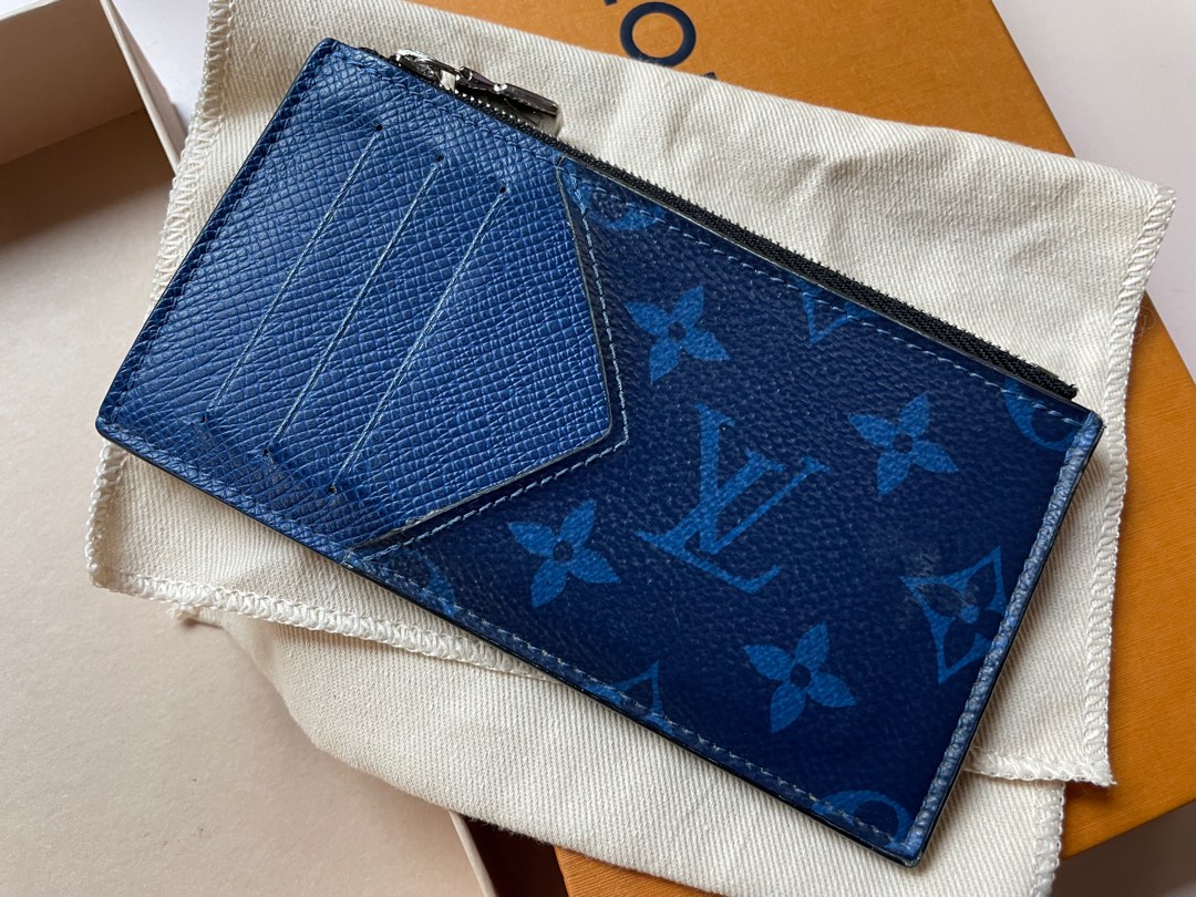 Coin Card Holder Taigarama in Bleu - Small Leather Goods M30270