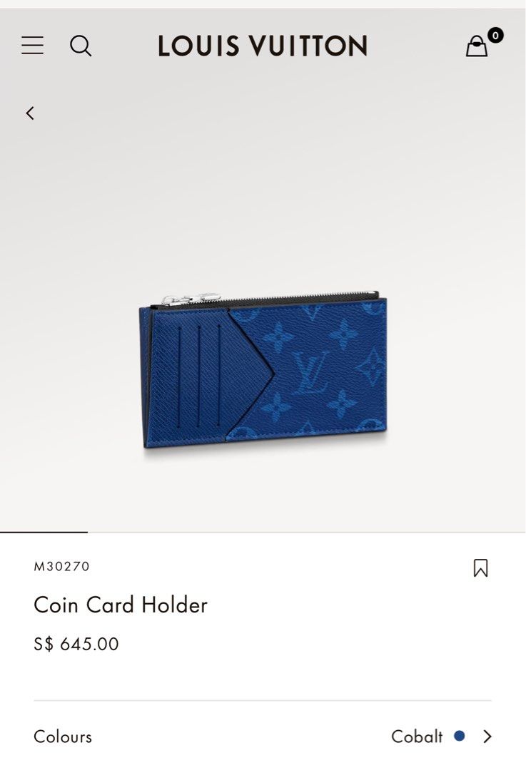 Louis+Vuitton+Tigarama+Coin+Card+Holder+Cobalt+M30270+Goods+