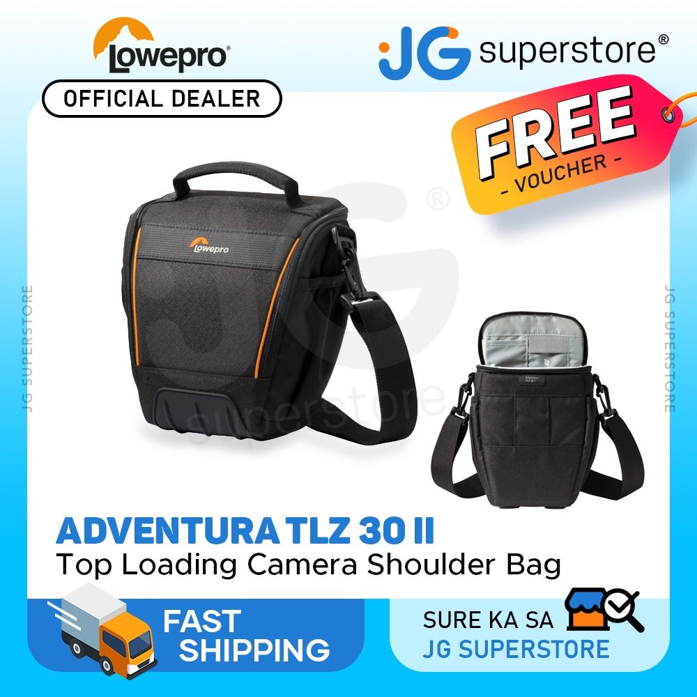 Lowepro Adventura TLZ 30 II TLZ 30 III Top Loading Shoulder Bag with Adjustable Shoulder Straps for DSLR and Mirrorless Cameras Black JG Superstore Photography Photography Accessories Other Photograph...