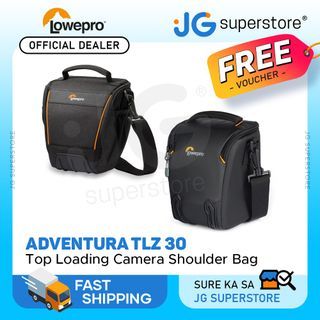 Lowepro Adventura TLZ 30 II / TLZ 30 III Top Loading Shoulder Bag with Adjustable Shoulder Straps for DSLR and Mirrorless Cameras (Black) | JG Superstore