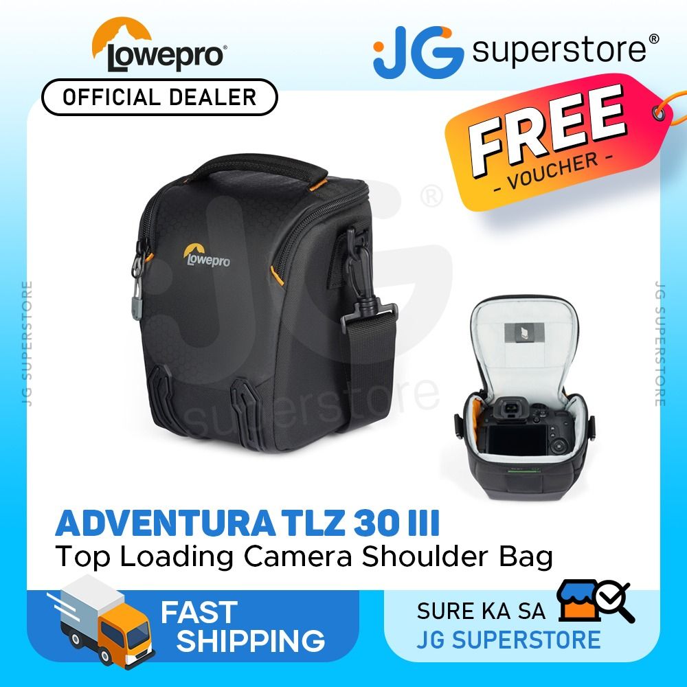 Lowepro Adventura TLZ 30 II TLZ 30 III Top Loading Shoulder Bag with Adjustable Shoulder Straps for DSLR and Mirrorless Cameras Black JG Superstore Photography Photography Accessories Other Photograph...
