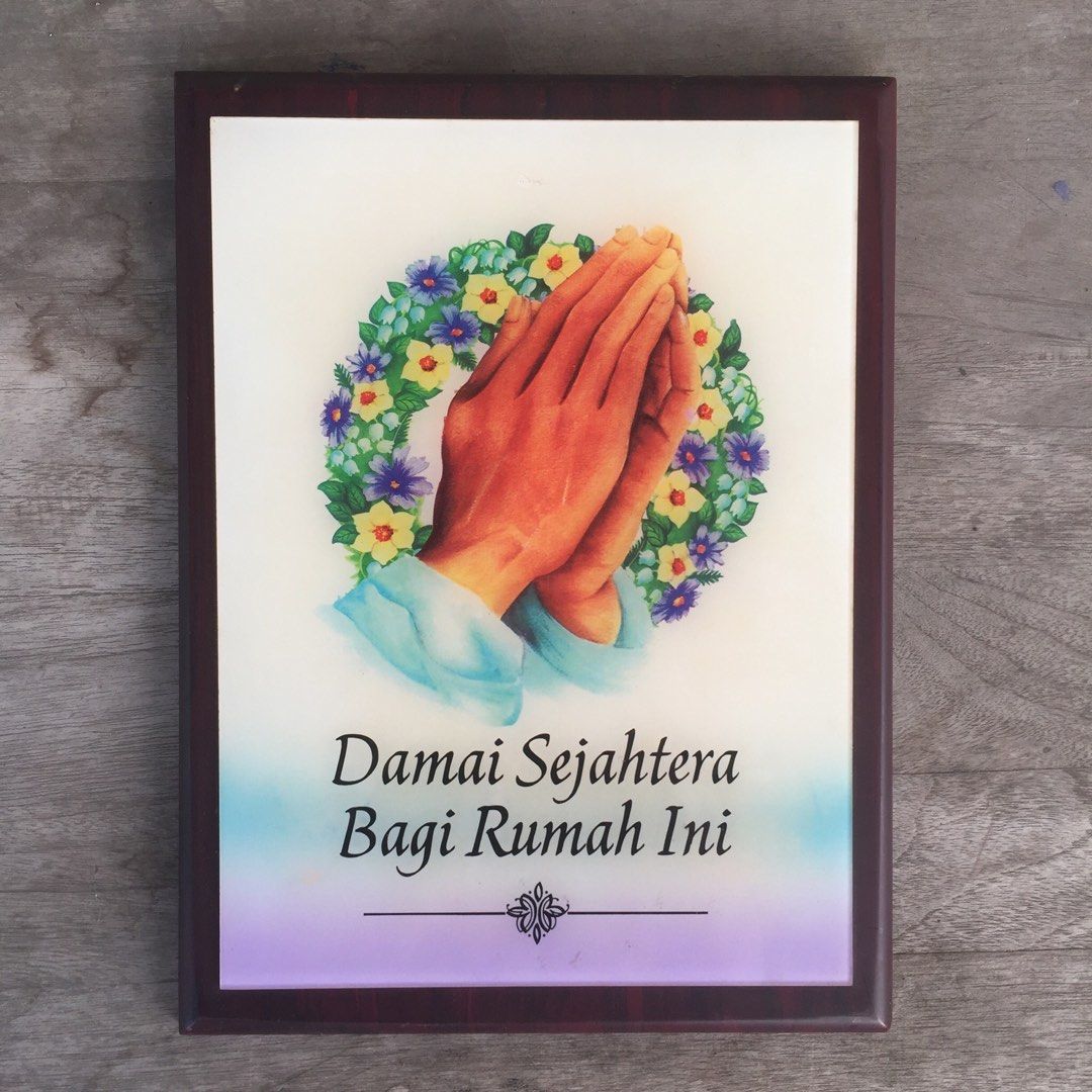 Lukisan Kristiani Rohani Kayu Damai Sejahtera Bagi Rumah Ini / Hiasan ...