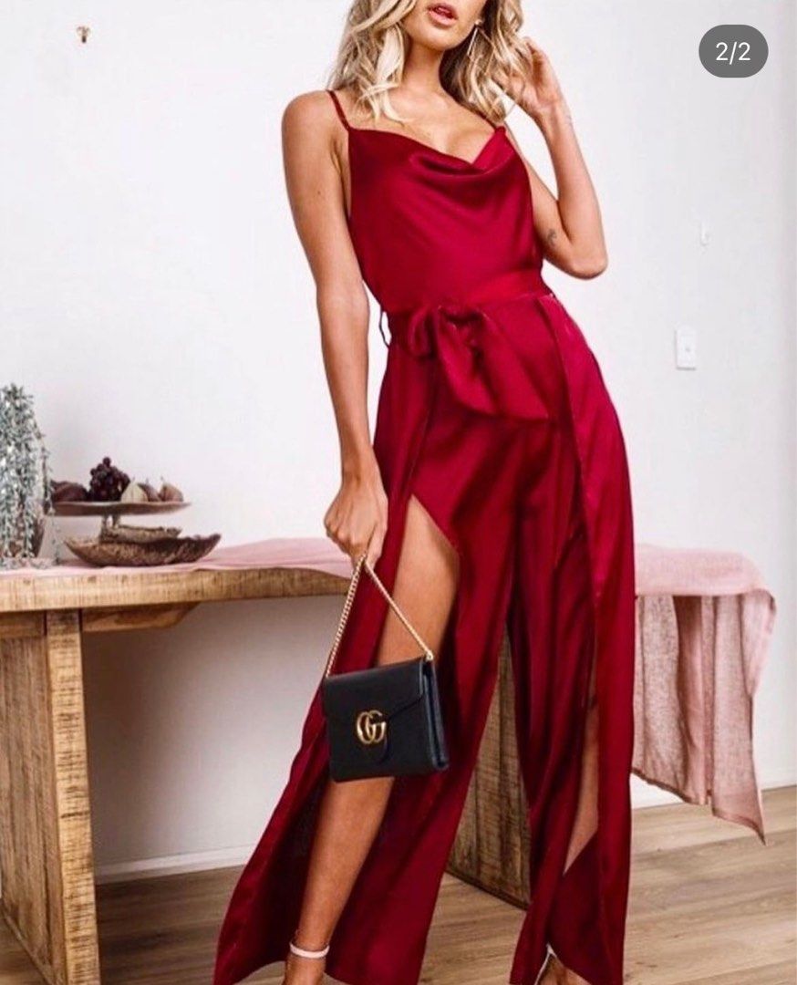 Red dress boutique jumpsuit hot sale