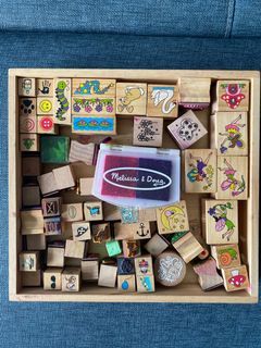 Melissa & Doug Wooden Alphabet Stamp Set - 56 Stamps With Lower