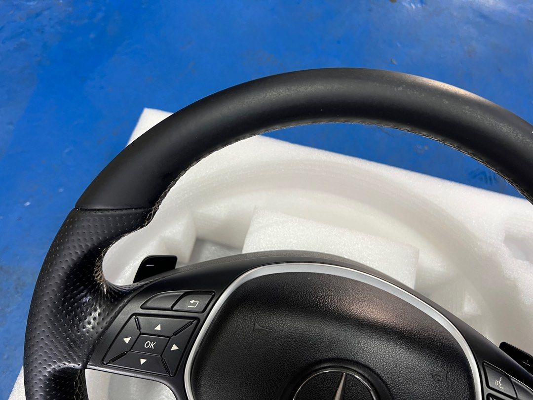 Carbon Fiber Style Steering Wheel Trim Cover For Mercedes C-Class W204, E-Class W212, CLA W117 2012-2014