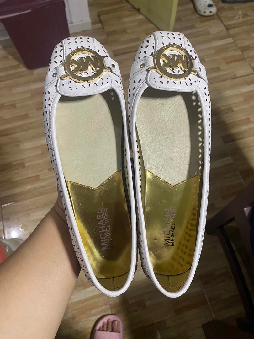 Michael Kors Fulton Moccasin Flat Lasered Leather White on Carousell