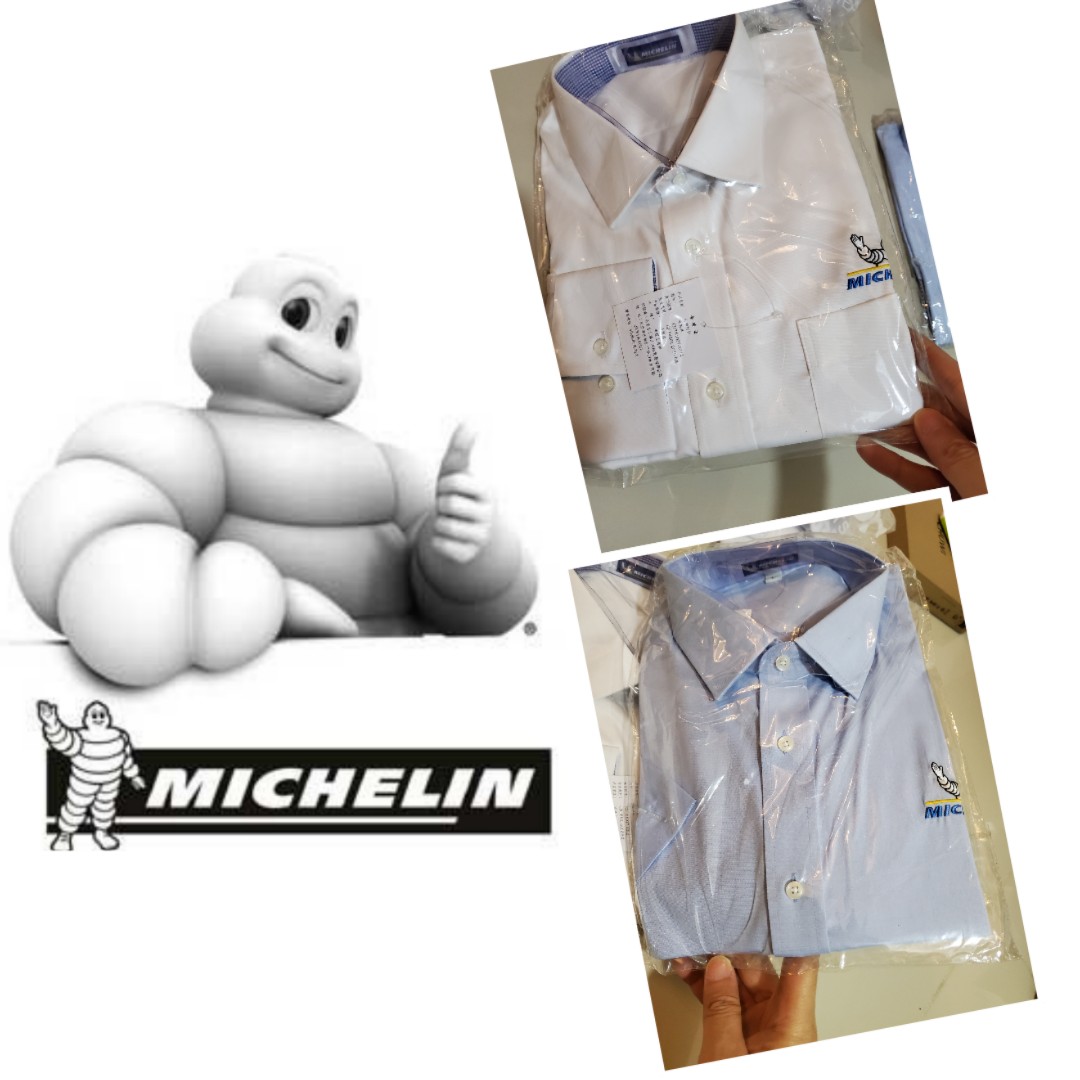 Michelin Formal Shirts Men Office wear white blue shirt, Men's Fashion ...