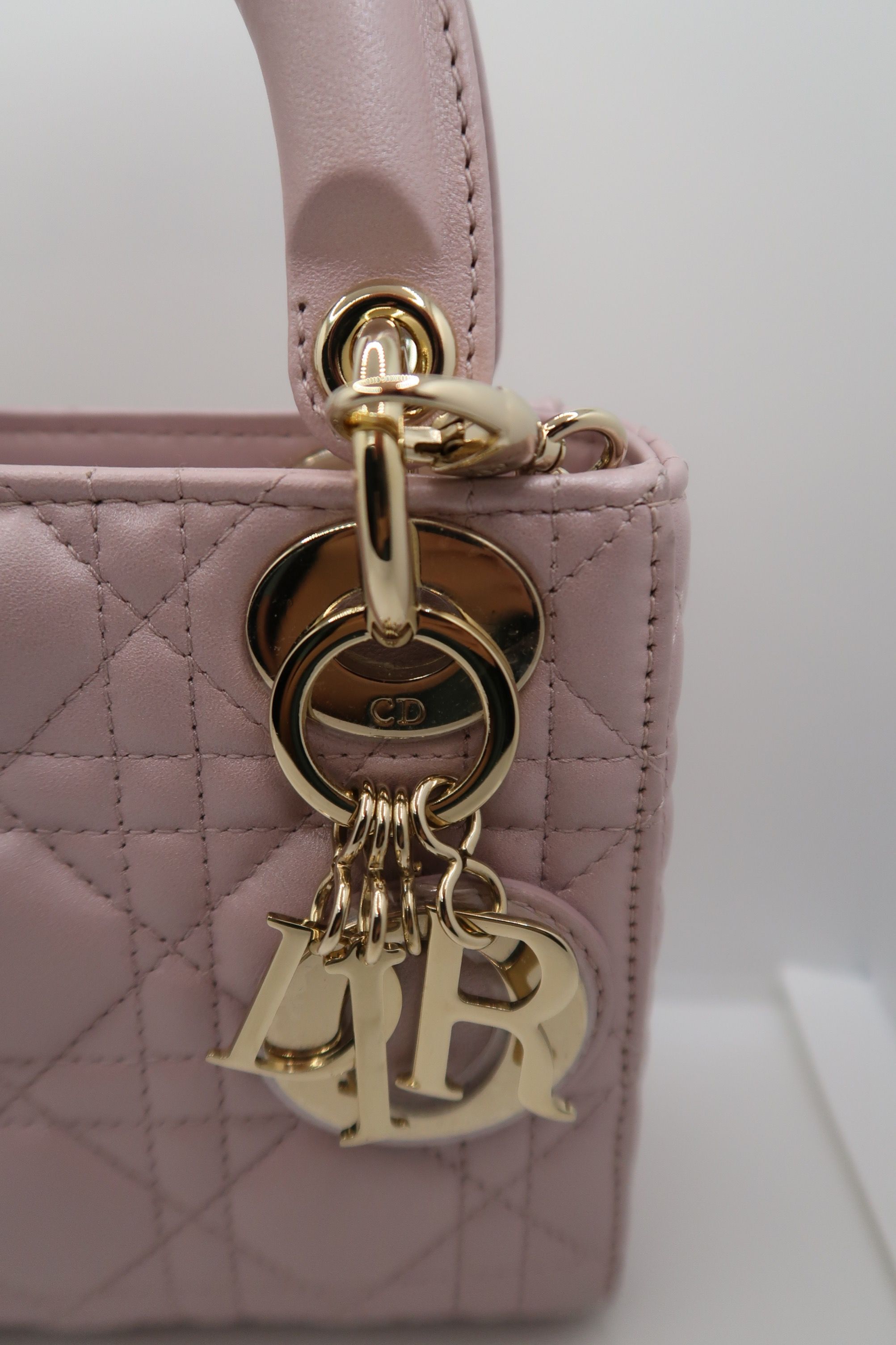 Mini Lady Dior Bag Lotus Pearlescent Cannage Lambskin