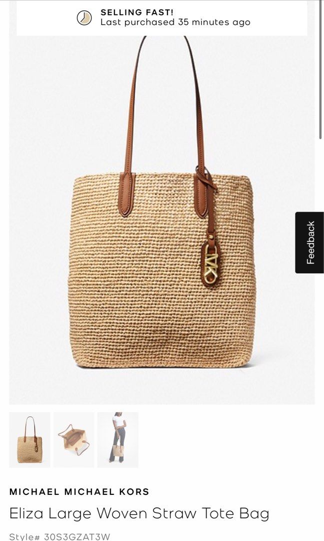 Eliza Large Woven Straw Tote Bag