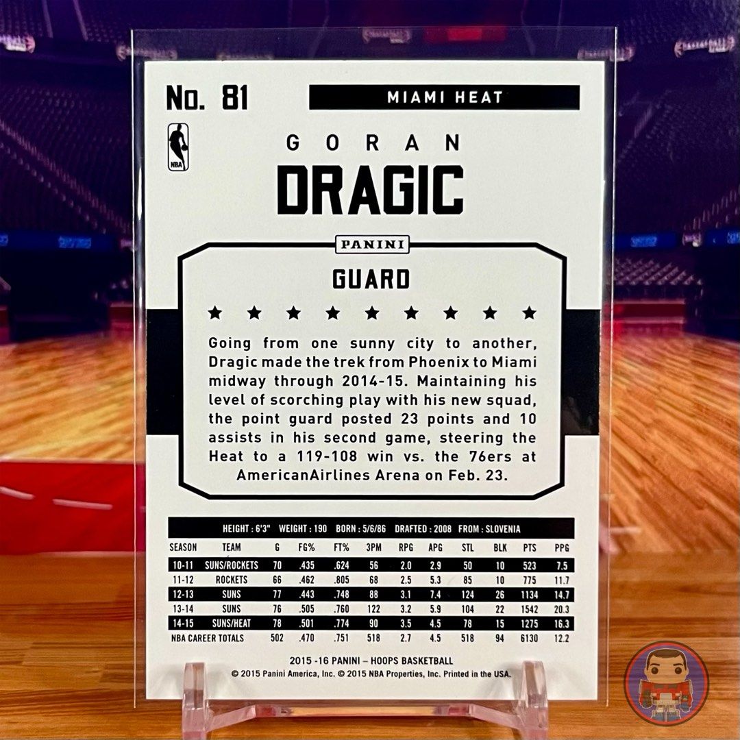  2015-16 Panini Hoops #81 Goran Dragic Basketball Card