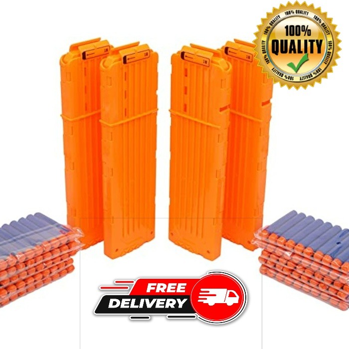 Nerf Gun Magazine Orange 12 18 Bullets Darts Refill Accessories (NO