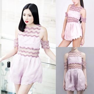 (NEW) Krinou Pink Lilac Playsuit / Jumpsuit / Romper // Baju Wanita