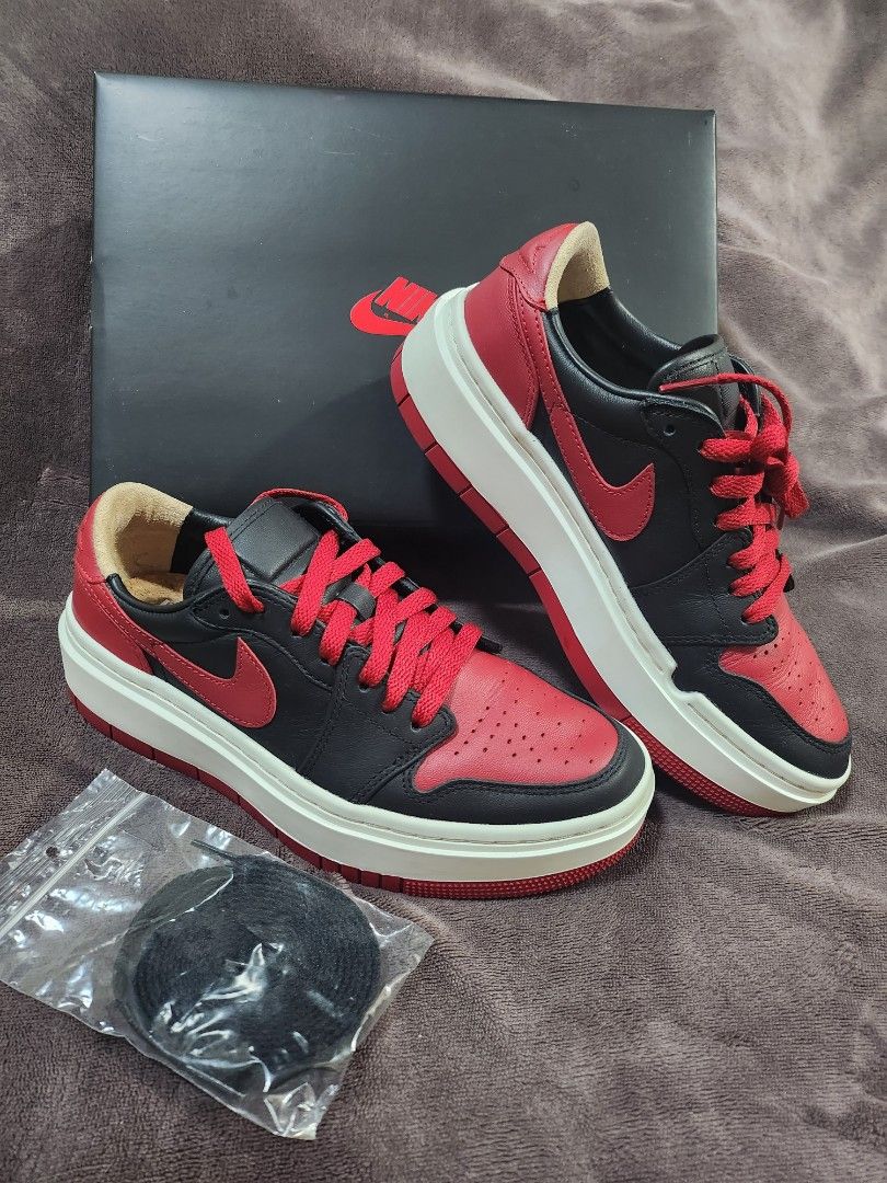 NIKE AIR JORDAN 1 LOW ELEVATE BRED Women s Fashion Footwear Sneakers on Carousell
