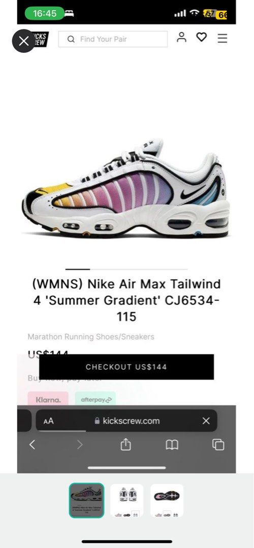 Nike Air Max Tailwind rainbow Luxury Sneakers Footwear on