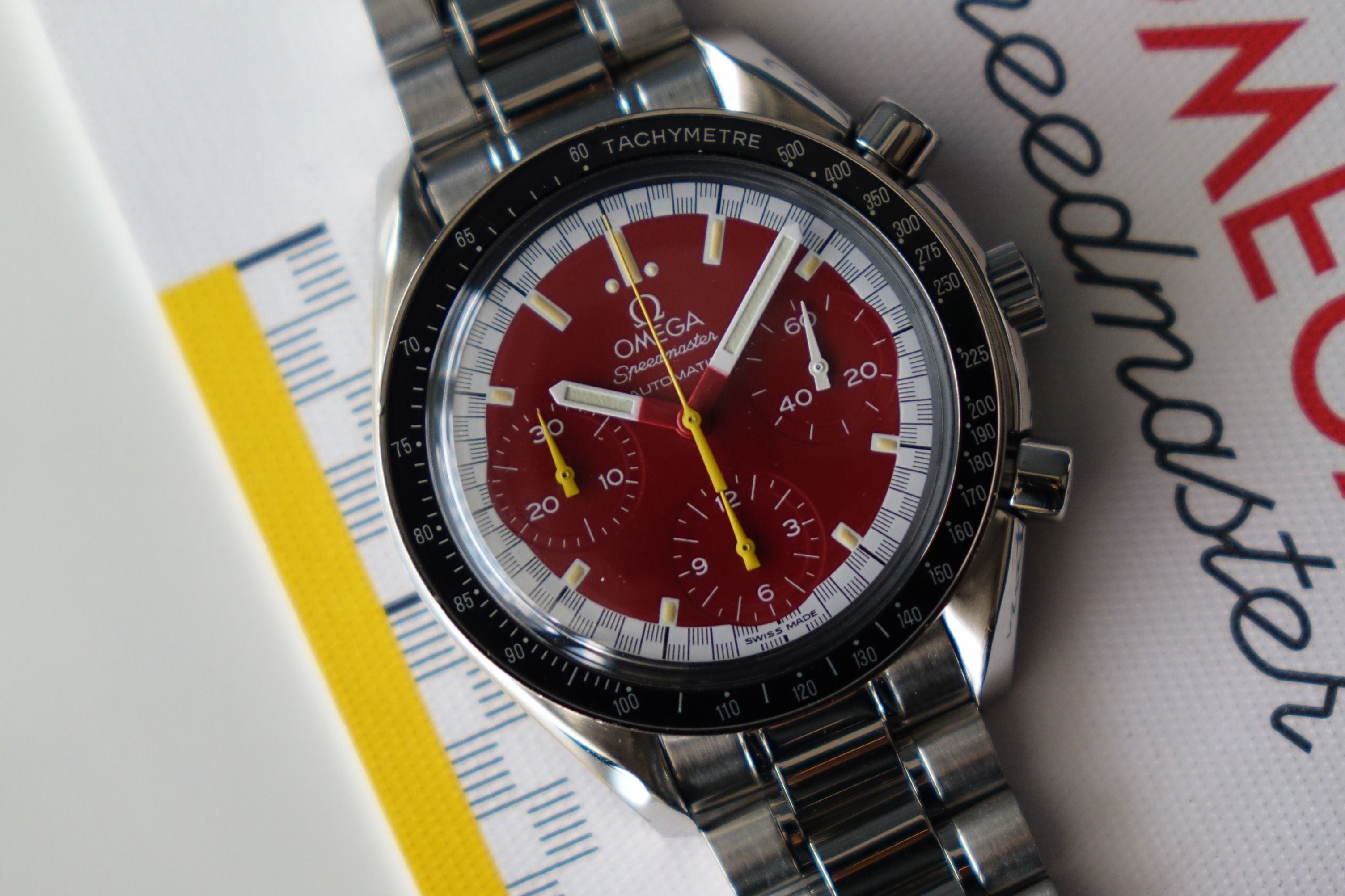 Omega Speedmaster Reduced Michael Schumacher Ferrari Red 3510.61