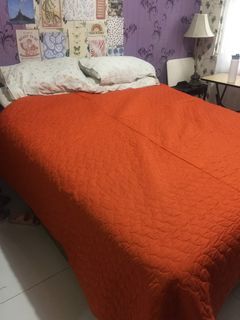 Orange Embossed Quilted Bedspread