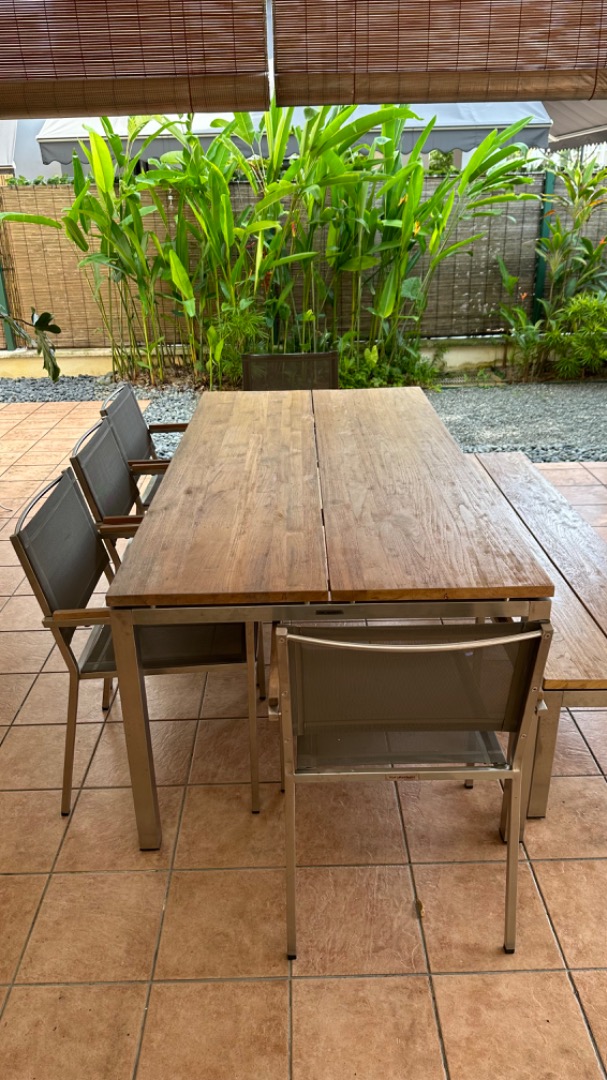 Outdoor Furniture Desk, Bench and 5 Chairs Firenze Model, Furniture