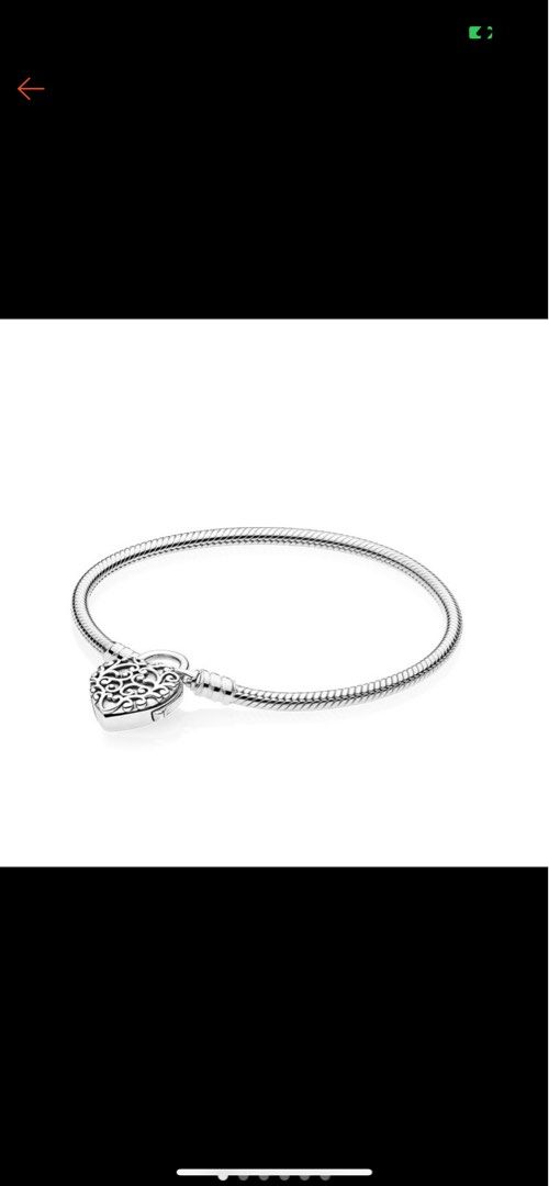 Pandora Smooth Silver Padlock Bracelet Luxury Accessories on