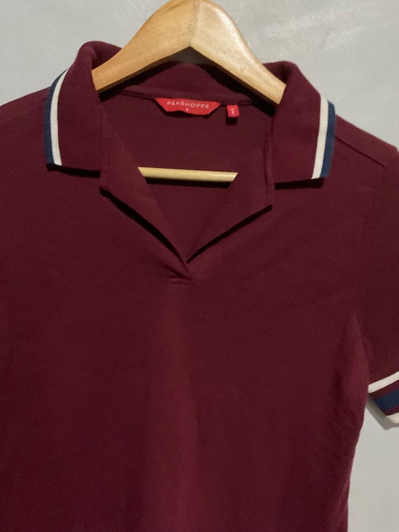 Penshoppe polo shop shirt maroon