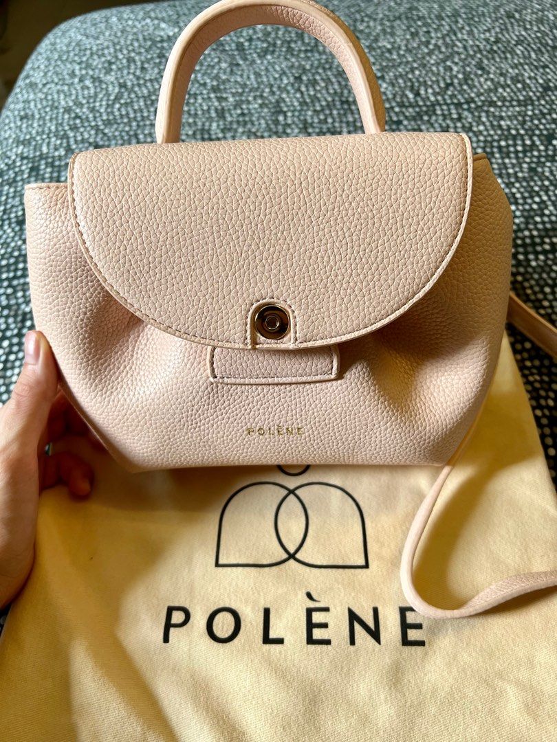 Polène  Bag - Numéro Un Nano - Nude Textured leather