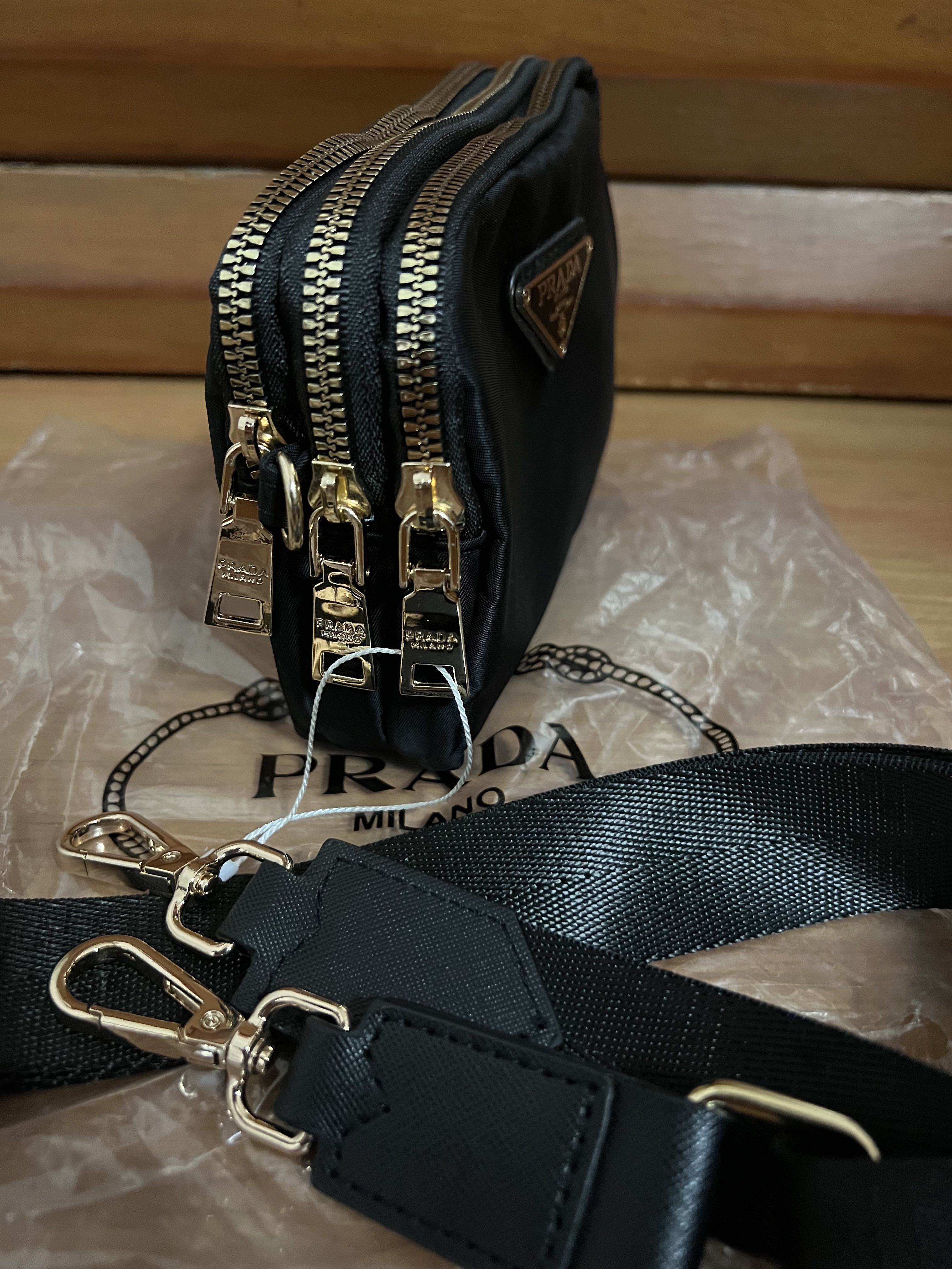 Prada bag with strap pouch store