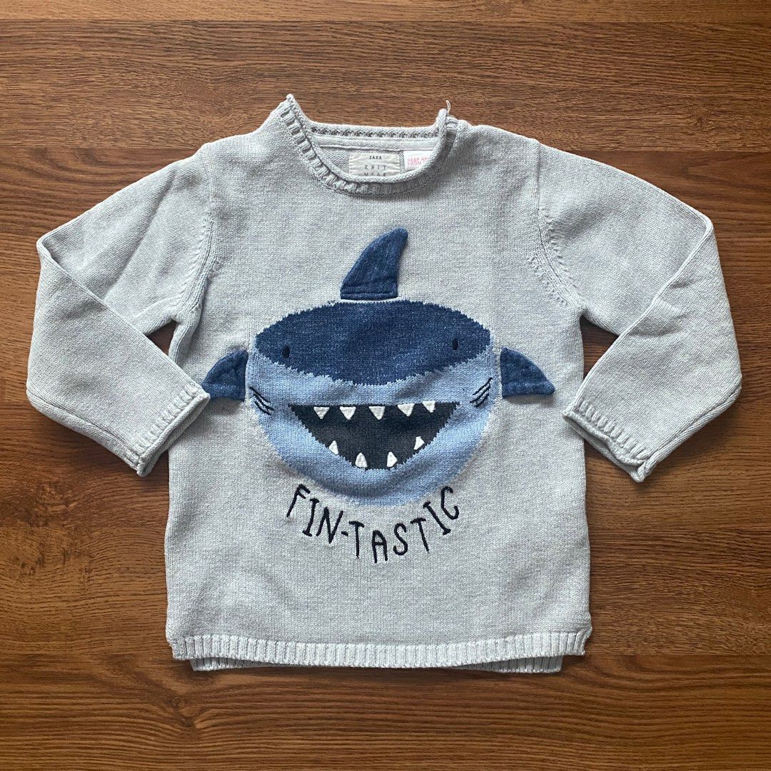 PRELOVED SWEATER ZARA KIDS ANAK COWOK FIN TASTIC SHARK SZ.3 4THN