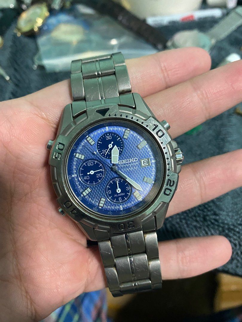Rare Seiko titanium blue vintage 1980s Men s Fashion Watches