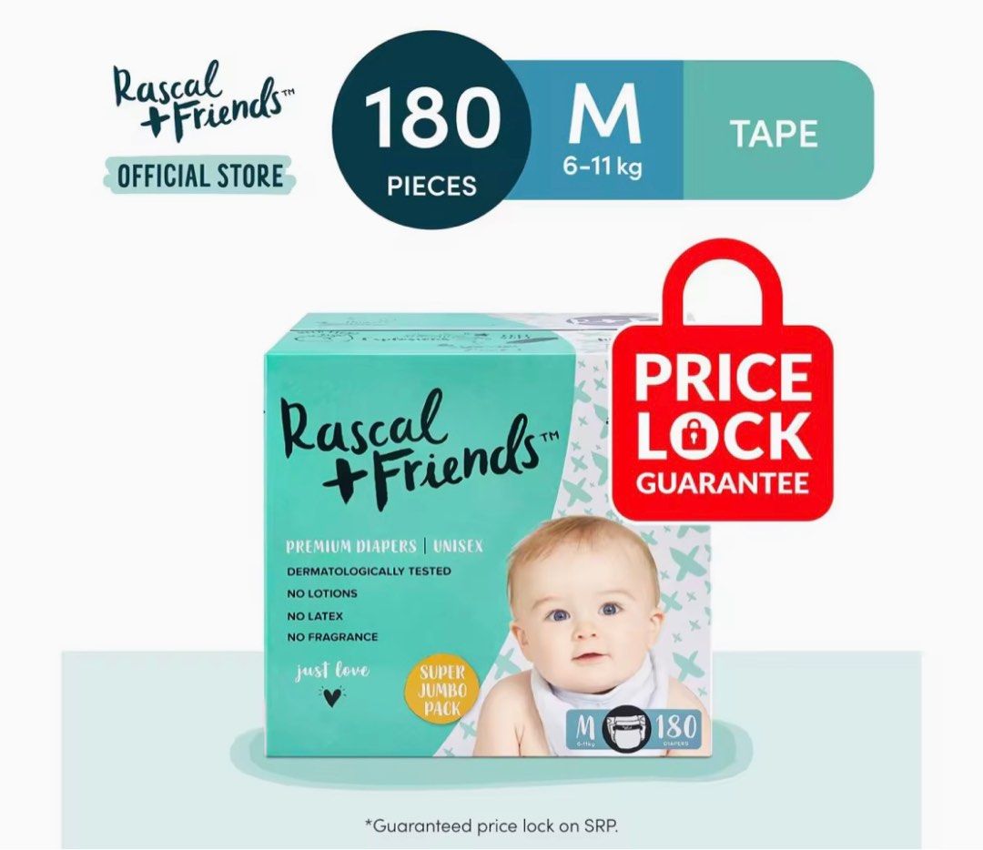 Rascal + Friends Tape Diapers Newborn - Case, Babies & Kids, Bathing &  Changing, Diapers & Baby Wipes on Carousell