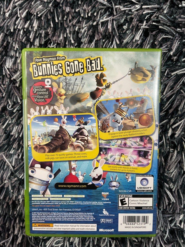 X Box Rabbits Rayman Raving Rabbits, Video Gaming, Video Games, Xbox on Carousell