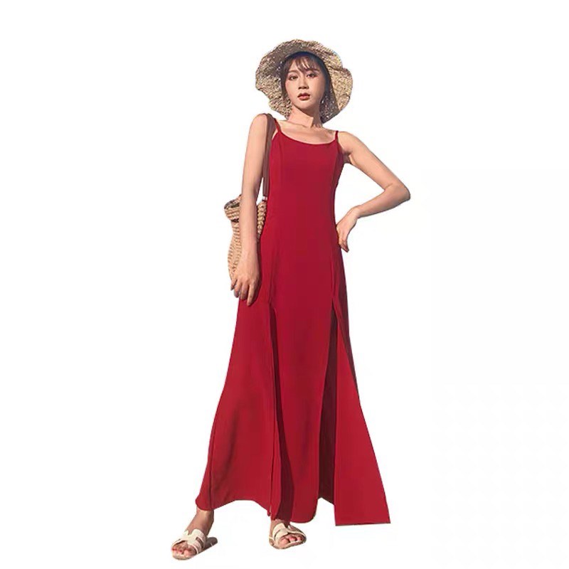 Red beach maxi dress, Women's Fashion, Dresses & Sets, Dresses on Carousell