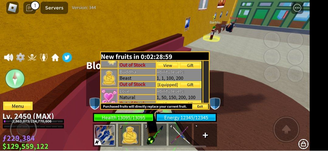 Roblox stacked blox fruits account, Video Gaming, Gaming Accessories, Game  Gift Cards & Accounts on Carousell