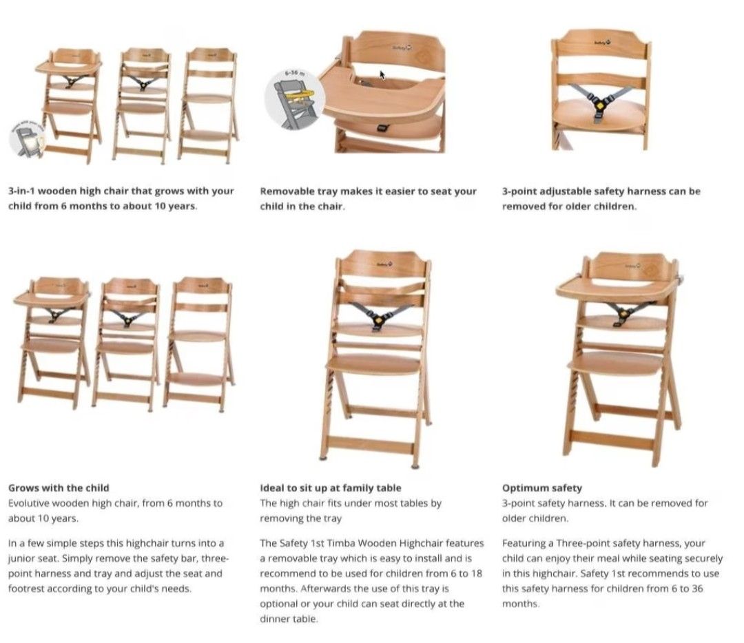 Safety 1st top timba wooden highchair