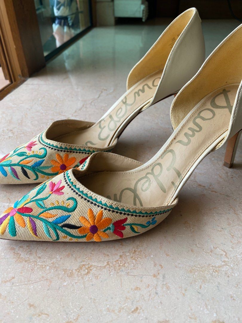 Sam Edelman floral heels in nude