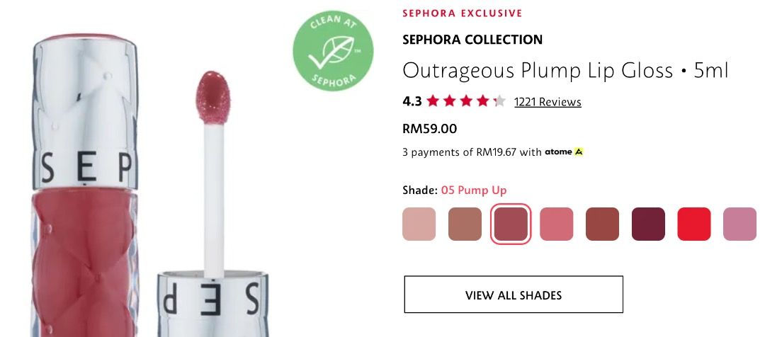 SEPHORA COLLECTION Outrageous Plump Lip Gloss Reviews 2023
