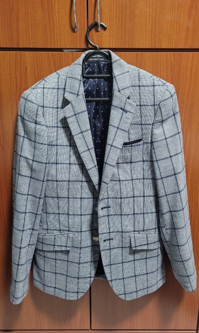 The Shirt Bar Grey Checkered Blazer