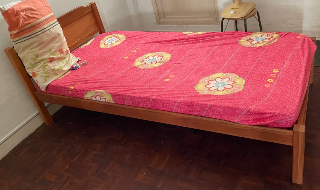 Single bed with mattress, Furniture & Home Living, Furniture, Bed