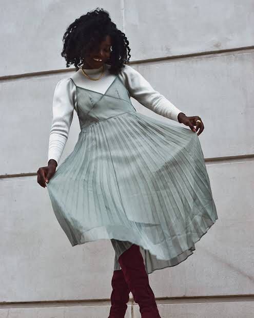 Sheer online pleated dress