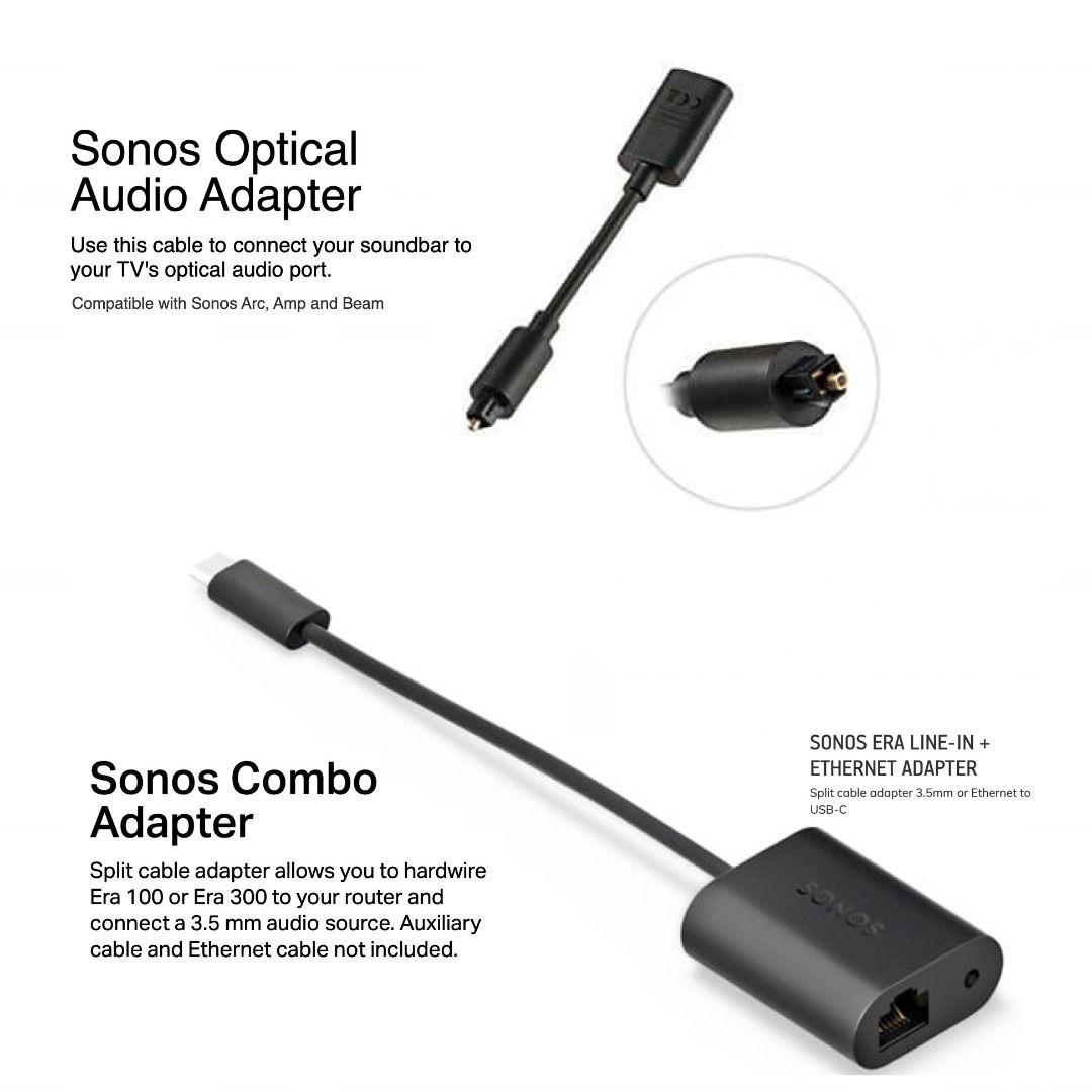 Sonos beam optical audio hotsell adapter