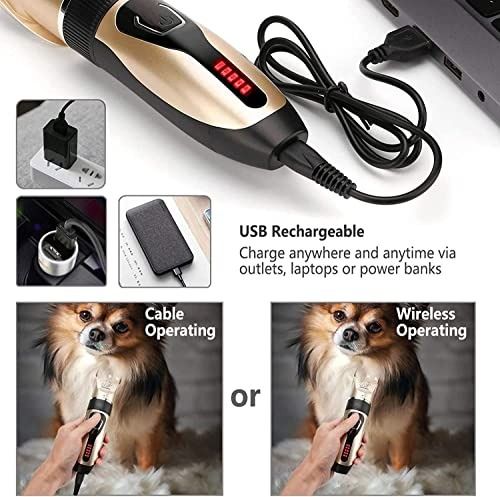 YABIFE Dog Clippers USB Rechargeable Cordless Dog Grooming Kit