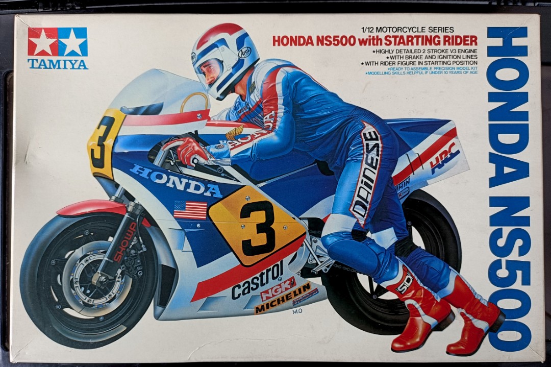 Tamiya 1/12 Honda NS500 w starting rider Freddie Spencer 1983